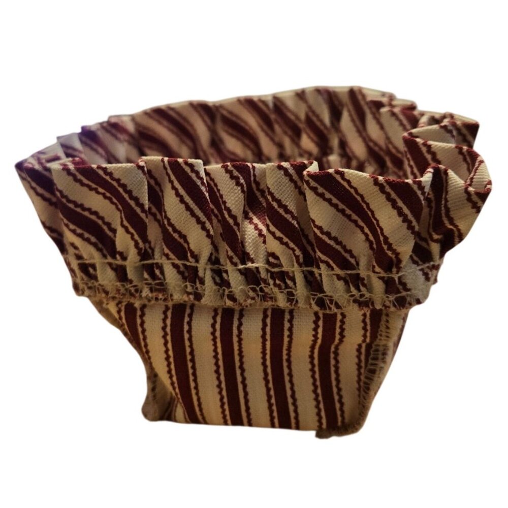 Longaberger Red Cream Striped Basket Liner 1995 Sweetheart Sweet Sentiments